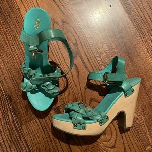 Cute colorful platform sandals.